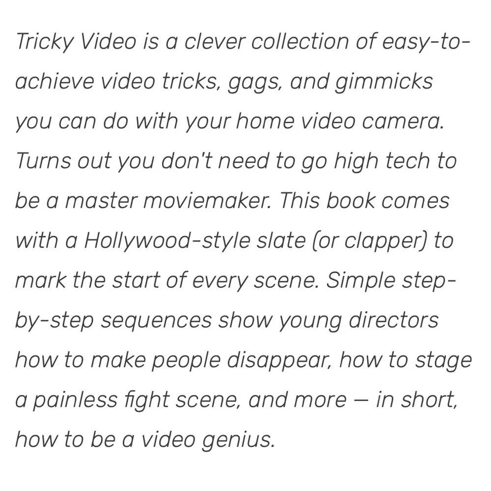 Klutz Tricky Video: The Complete Guide to Making Movie Magic